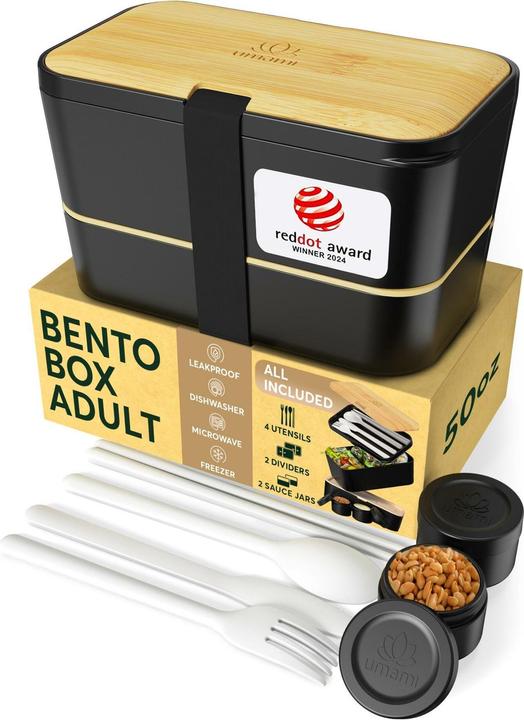 Actual product image Umami Bento Box Nestable L Bamboo Black