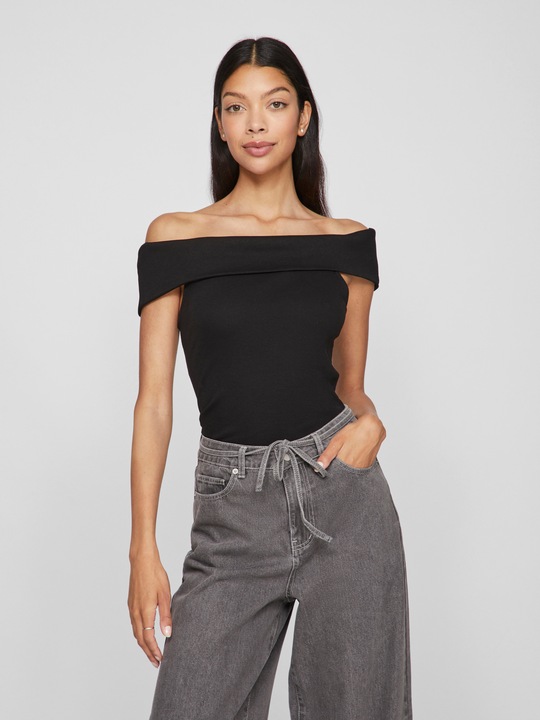 Actual product image Vila Ribbed off-shoulder top (XS)