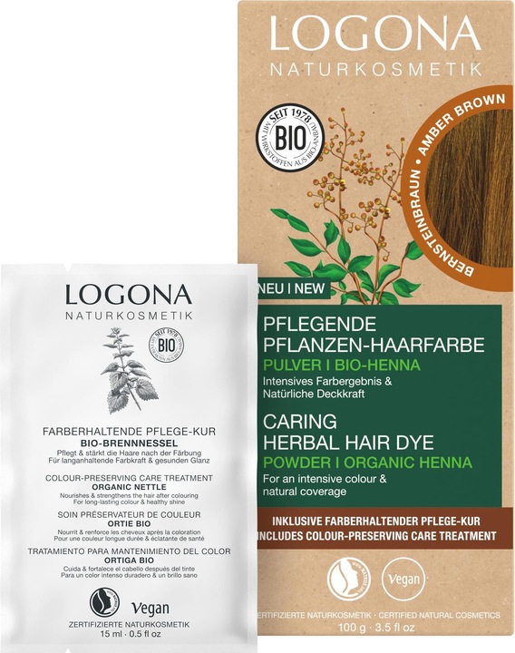 Produktbild Logona Pflegende Pflanzen-Haarfarbe Pulver Bernsteinbraun (060)