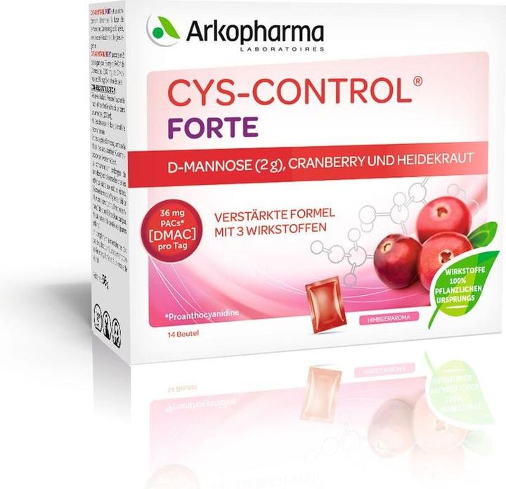 Actual product image Arkopharma Cys-Control Forte D-Mannose Cranberry Heidekraut (14 Piece, Beutel, 99 g)
