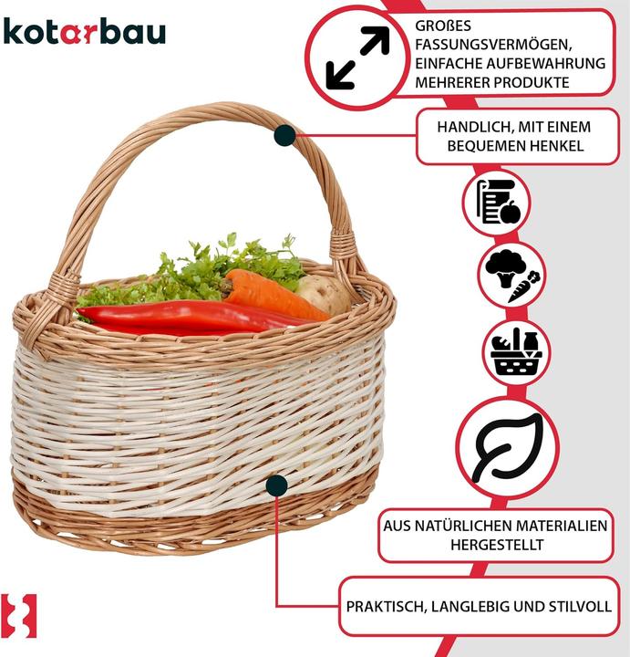 Produktbild Kotarbau Geflochtener Weiden-Einkaufskorb mit Henkel