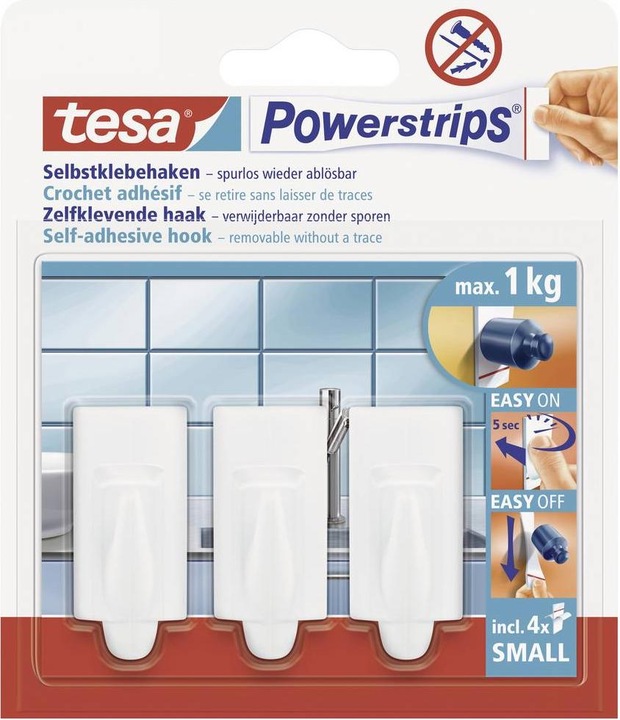Actual product image tesa Self adhesive hooks
