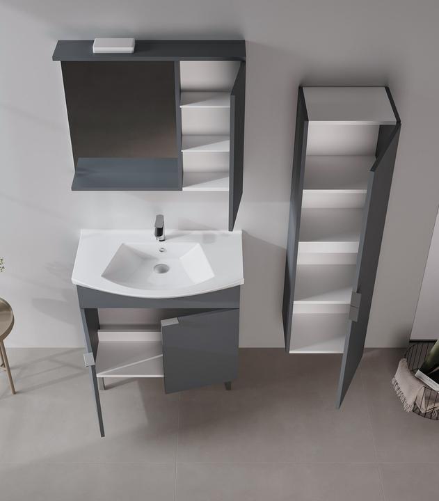 Produktbild Homitis Purus 80 Bathroom Cabinet With Sink & Mirror Set (2 Pieces)