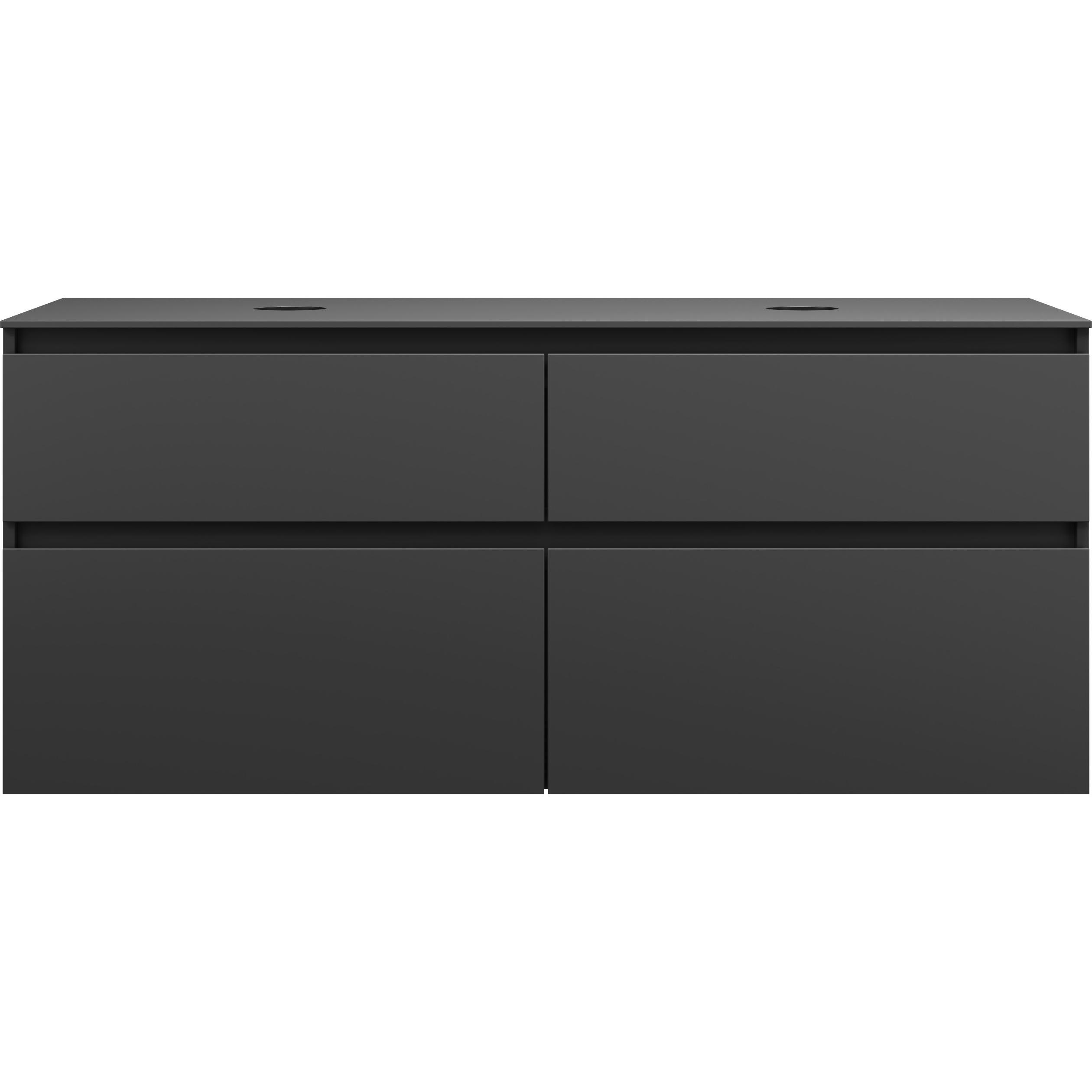 burgbad, Waschbeckenunterschrank, Lin20 Waschtischunterschrank inklusive Konsolenplatte, 2 Beckenausschnitte, 4 Auszüge,...