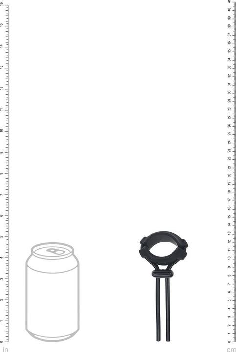 Actual product image Shots Detachable Wide Adjustable Silicone Lasso Cockring - 5mm - Black (5 cm)