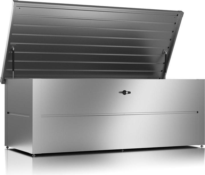 Produktbild Guardi Gartenbox L mit Schloss, 185 x 85 x 73 cm, Silber