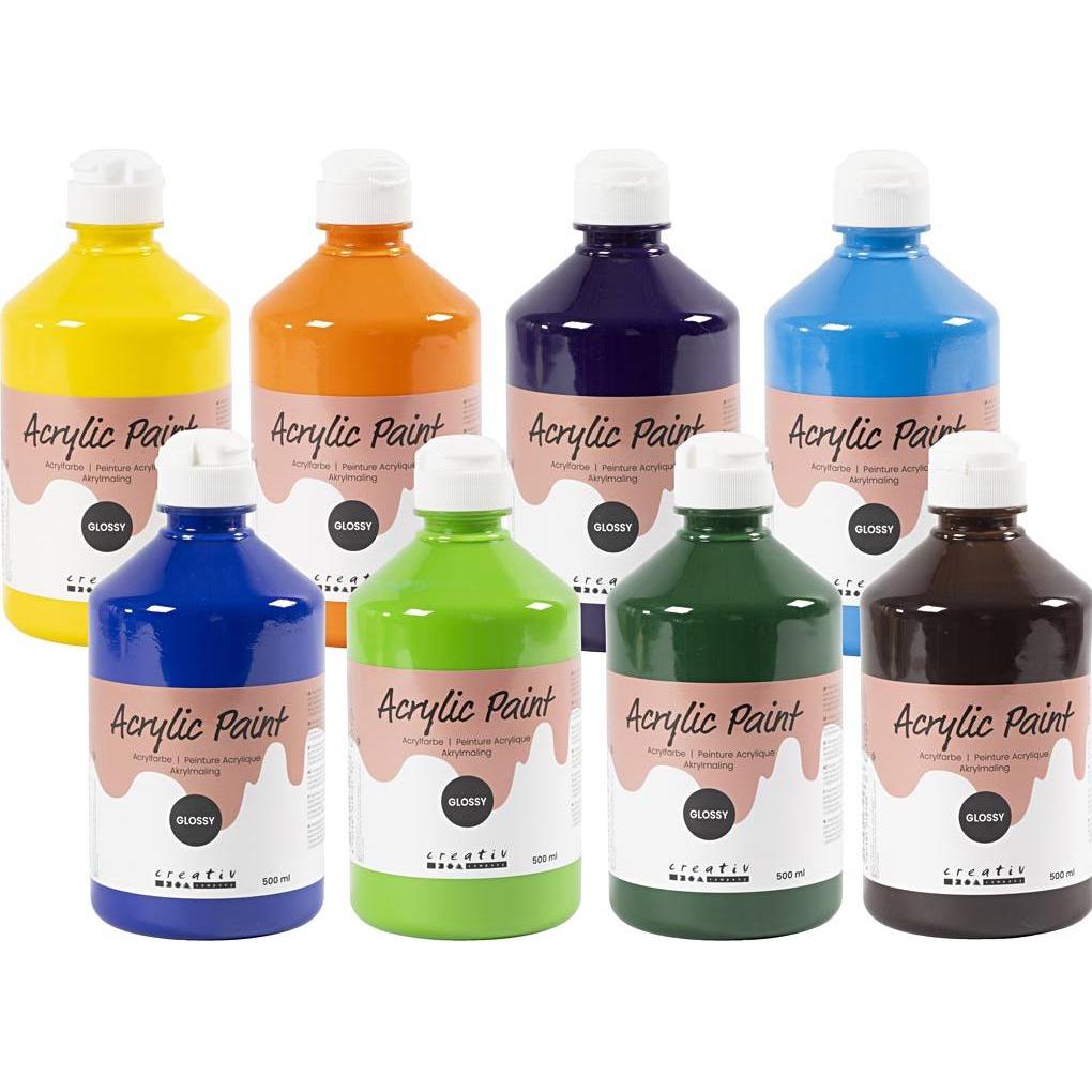 Creativ Company, Colore + Vernice per fai da te, Acrylic Paint Glossy (500 ml)