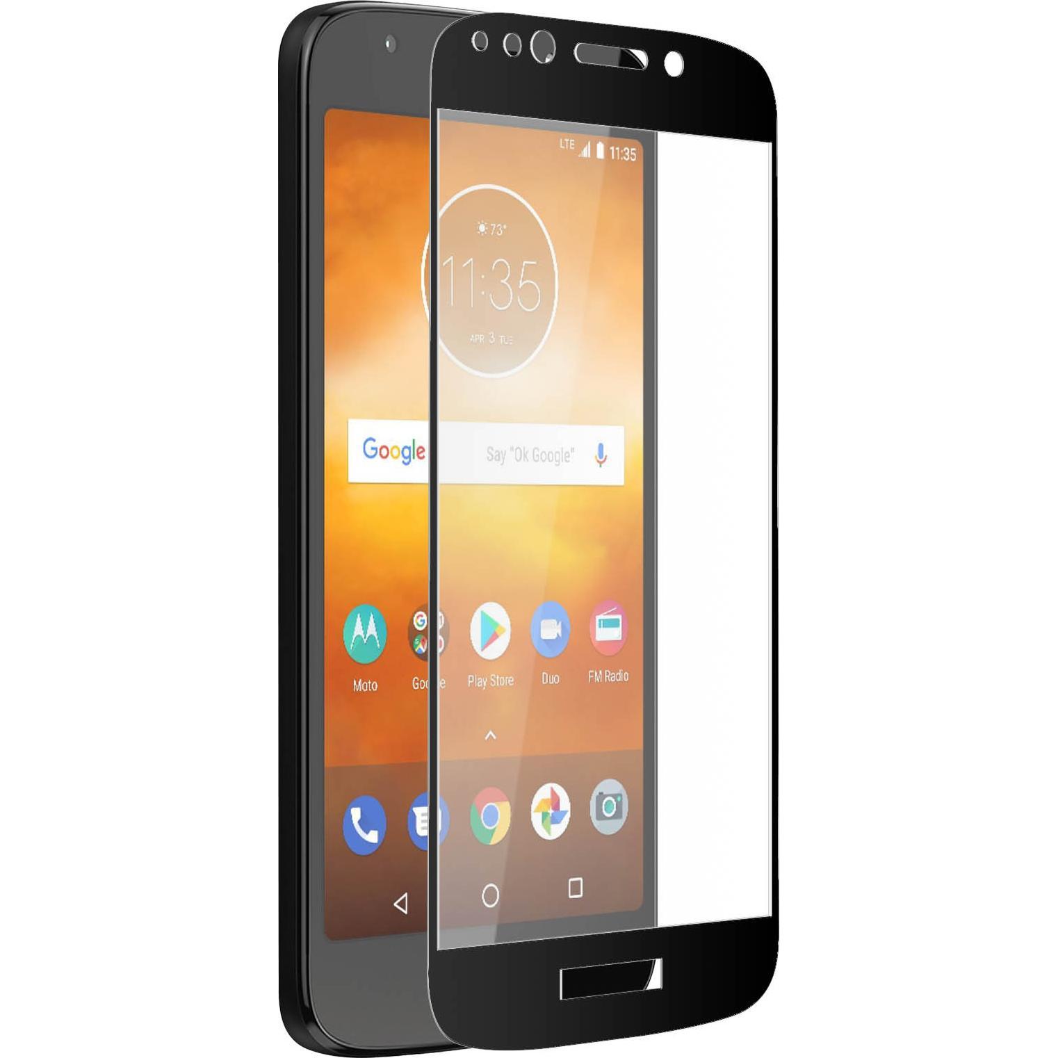 Avizar Panzerglas, Glas Schutzfolie, Schutzglas (1 Stück, Motorola Moto E5 Play), Smartphone Schutzfolie, Schwarz