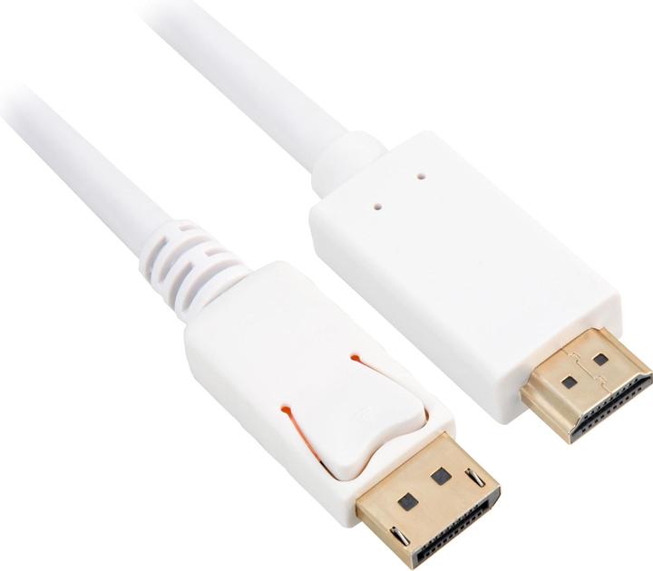 Sharkoon Adapterkabel Displayport 1.2 > HDMI 4K,weiss, 3 Meter (3 m)