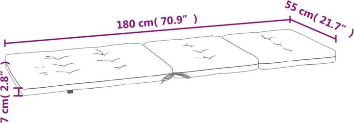 Image du produit vidaXL Liegestuhl-Auflage (180 x 55 cm)