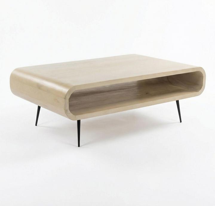 FineBuy Couchtisch FB116759 Mango Massivholz Weiss (90 x 55 x 30 cm)