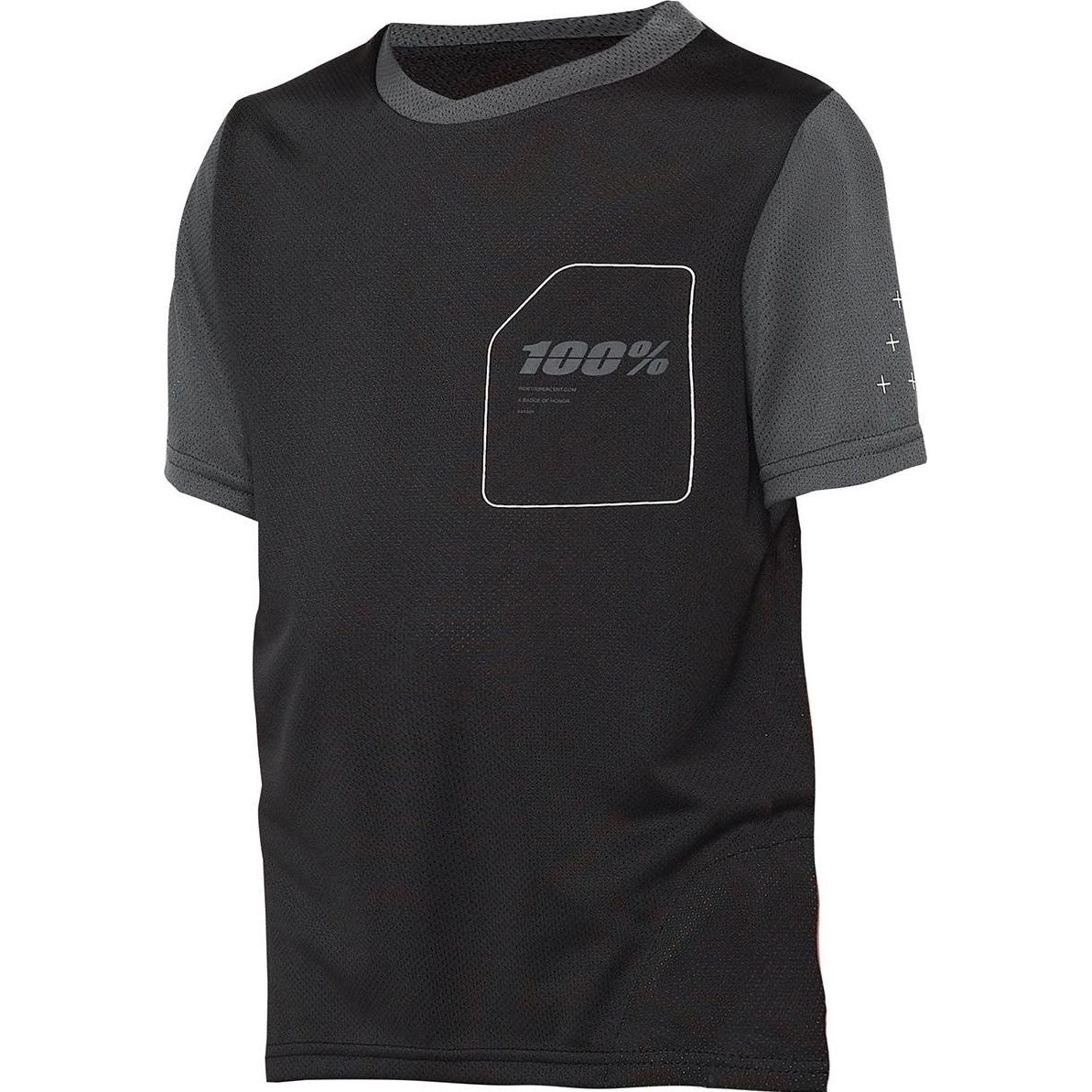 100%, Jungen, Velotrikot, Ridecamp (S, M), Schwarz, M, S