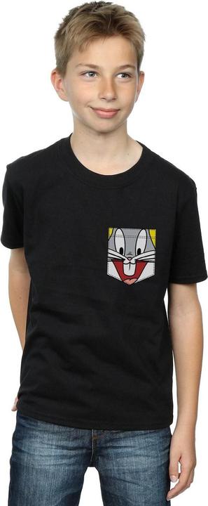 Immagine prodotto Looney Tunes Bugs Bunny Face Faux Pocket Maglietta Ragazzi (152, 158)