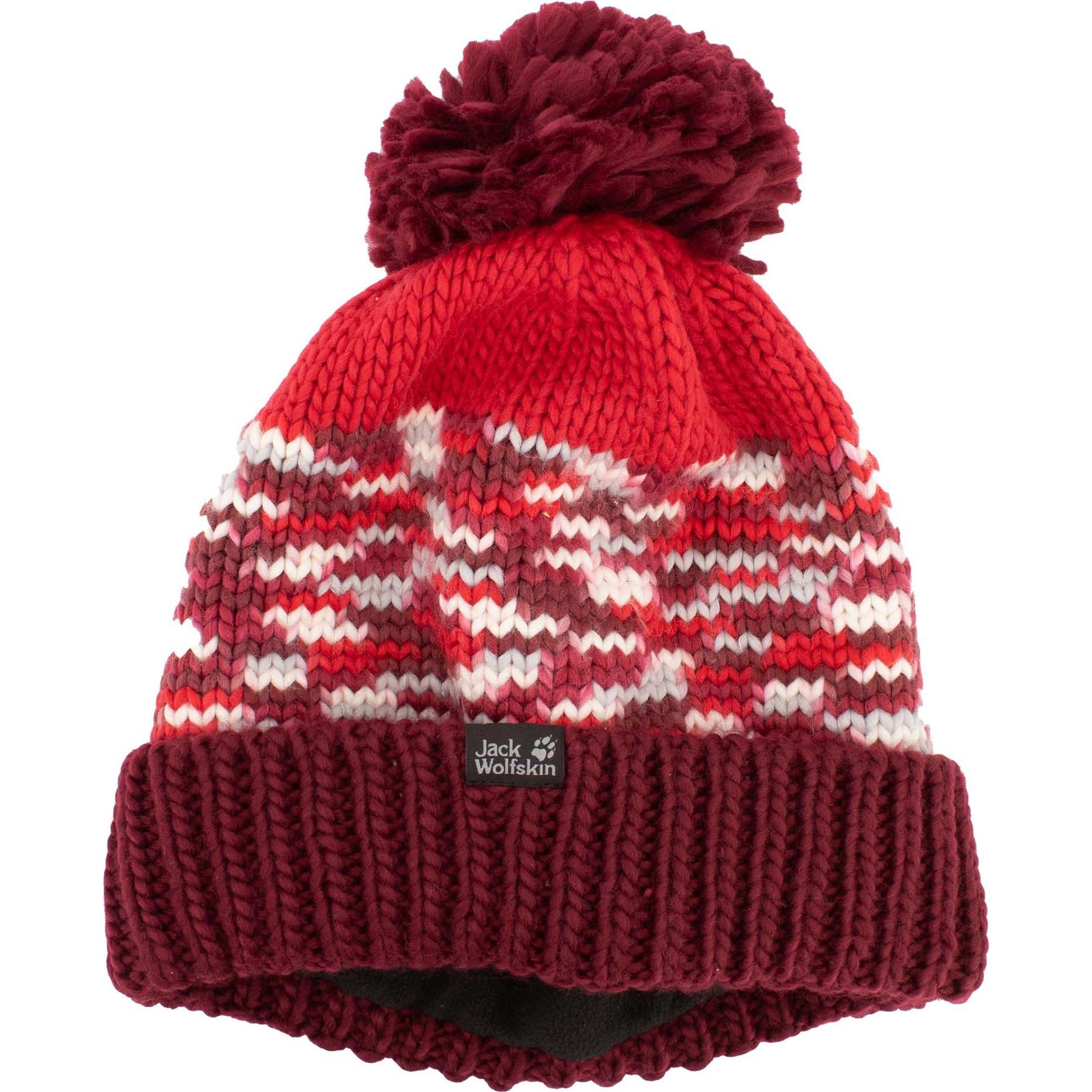 Jack Wolfskin, Mütze, Hopewell Rock Cap Winter Mütze Bommelmütze, Rot