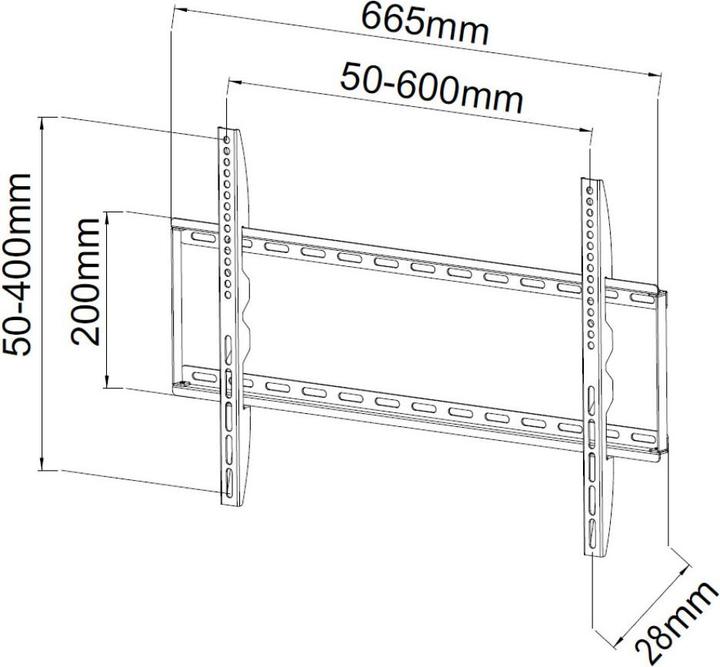Actual product image Techly Wall mount for LCD TV LED 40"-65",fix, black (Wall, 50 kg, 40" - 65")