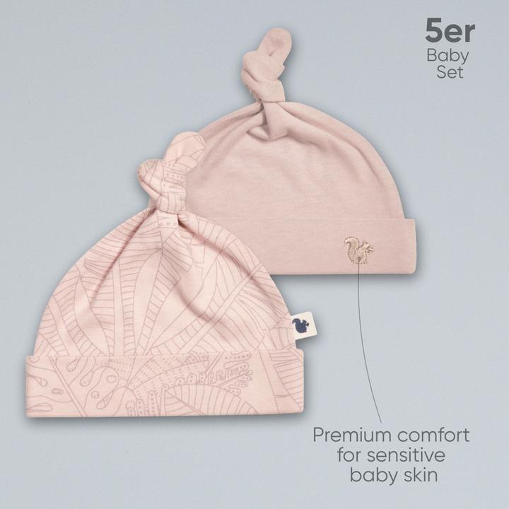 Actual product image TotsTale Premium 5-teiliges Babyset aus Bio-Baumwolle – für Neugeborene – Hose, Mütze, Body u.m. (50, 56, 62, 68)