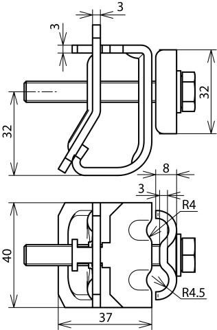 Produktbild Dehn Dachrinnenklemme Al f. Wulst 16-22mm m. 339111 (Stecker und Verbinder)