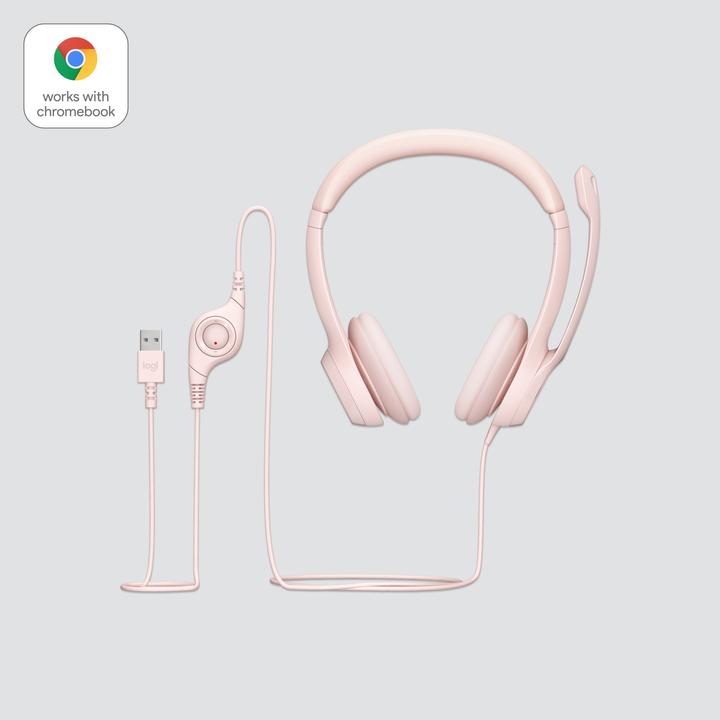 Image du produit Logitech Casque filaire H390 - ROSE - USB (Filaire, USB-A)