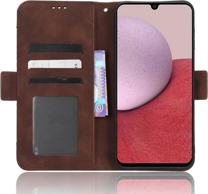 Actual product image Cover-Discount Galaxy A14 - Case with many card slots brown (Samsung Galaxy A14)