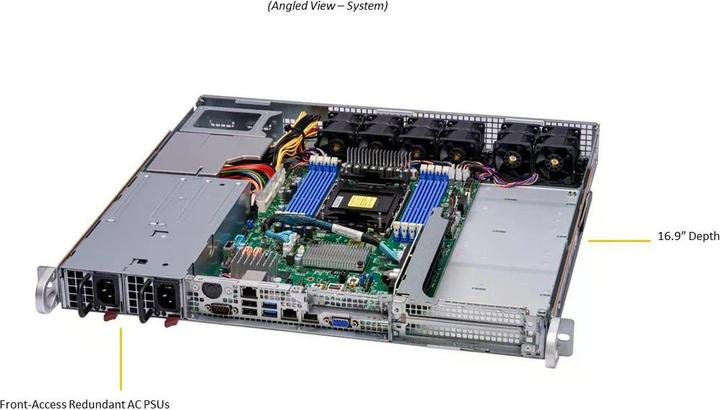 Produktbild Supermicro IoT SuperServer 111E-FWTR-EU Server Rack-Montage 1U 1-Weg keine CPU RAM 0 GB SATA 6,4 cm
