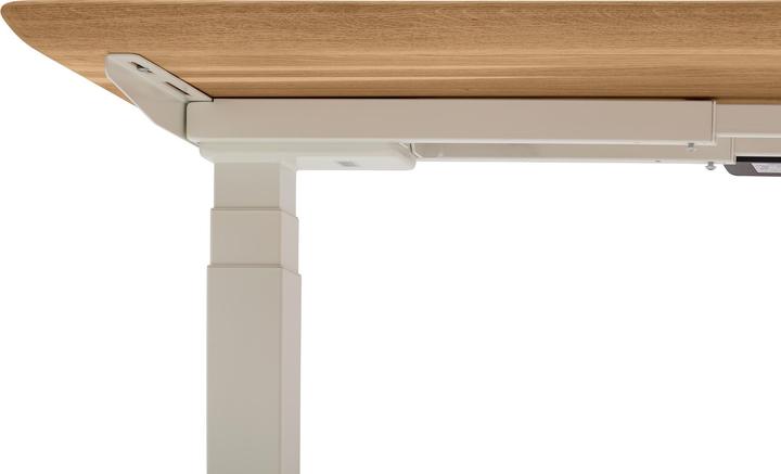 Produktbild Oakywood Standing Desk Holztisch mit Höhenverstellung - aus Massivholz - Eiche / 120x60 / Weiss - (120 x 60 cm)