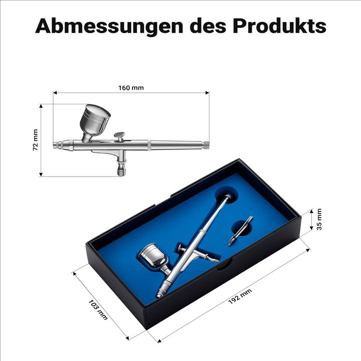 Produktbild Wiltec Airbrush Pistole HS-30-1 Air Brush Designs 0,3mm Düse Flüssigkeitsbecher