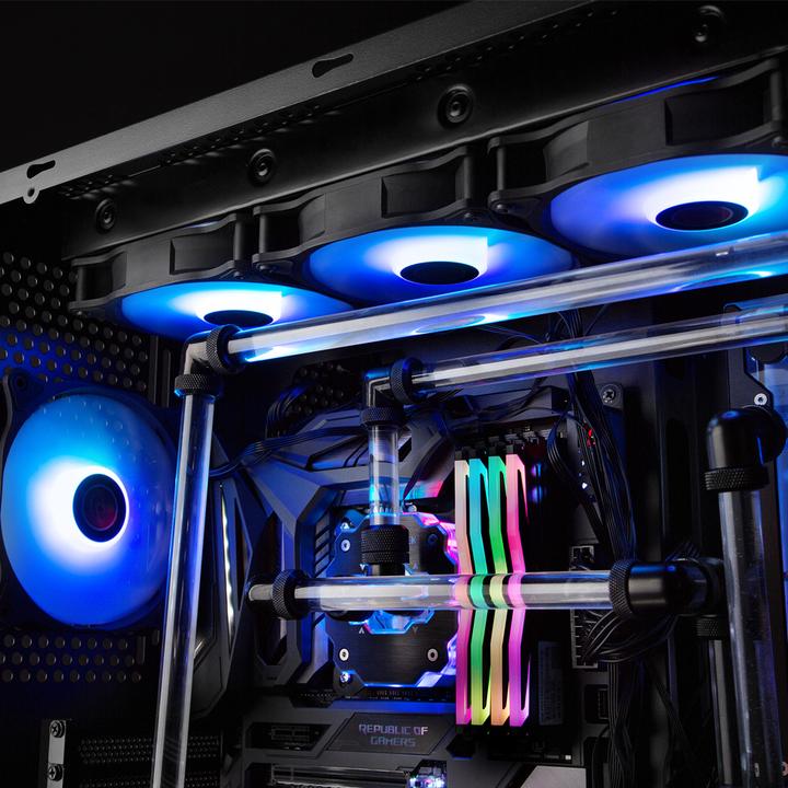 Produktbild Raijintek EOS 12 RBW ADD Lüfter, 2er-Set inkl. Controller (120 mm, 2 x)