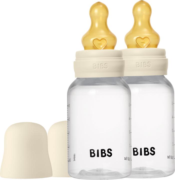 Bibs - Baby Bottle Round Latex 2 Pack Slow Flow - Ivory - 150 ml (150 ml)