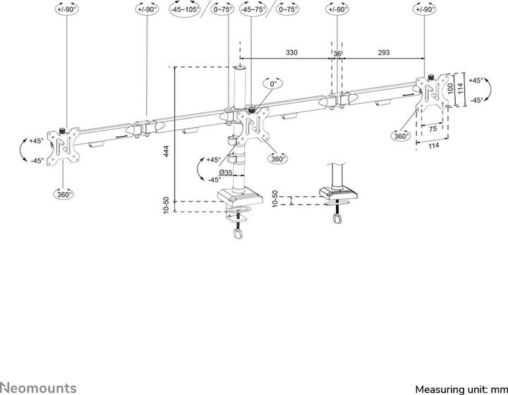 Actual product image Neomounts Dis Public Mount DS60-600BL3 Black (Floor stand, 27")