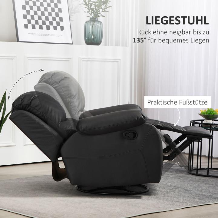 Produktbild Homcom Relaxsessel Polyester, Stahl Schwarz