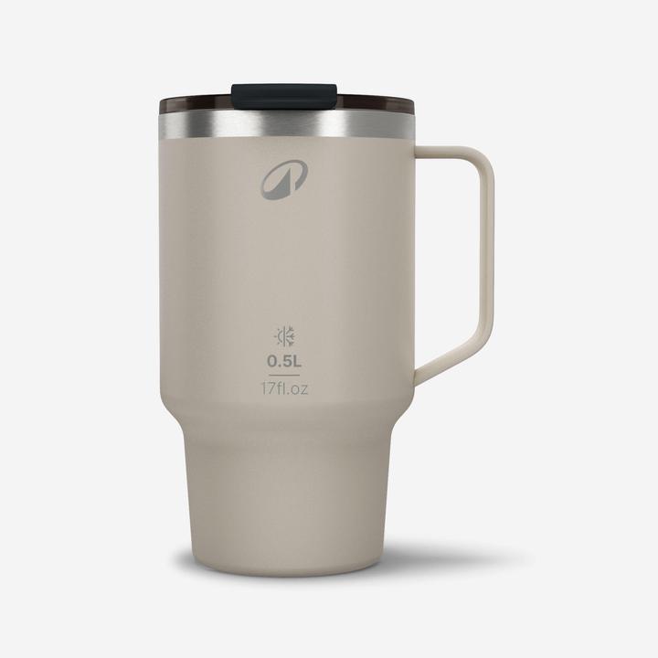 Immagine prodotto Quechua Trinkbecher isolierend Edelstahl Camping Wandern Trekking - Mug 900 0,5 l beige