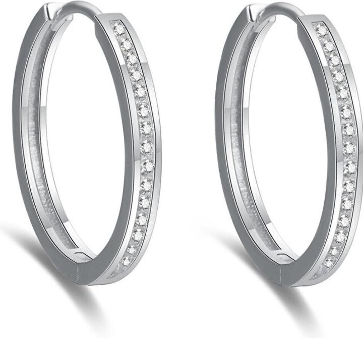 Beneto Elegant round earrings made of silver AGUC2270 - Diameter: 3 cm (L)