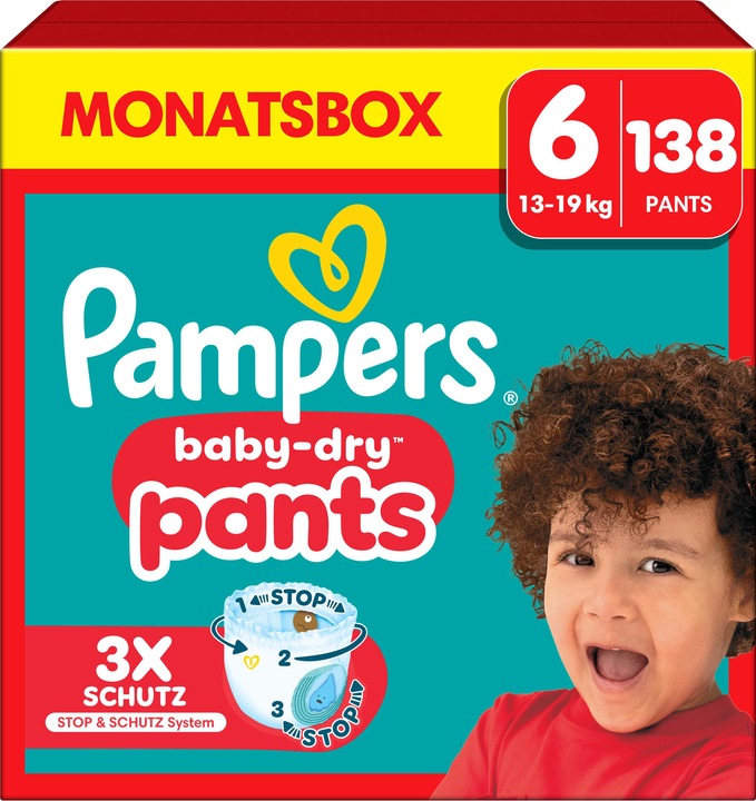 Pampers Baby-Dry Pants Grösse (Taille 6, Pack mensuel, 138 pièce(s))