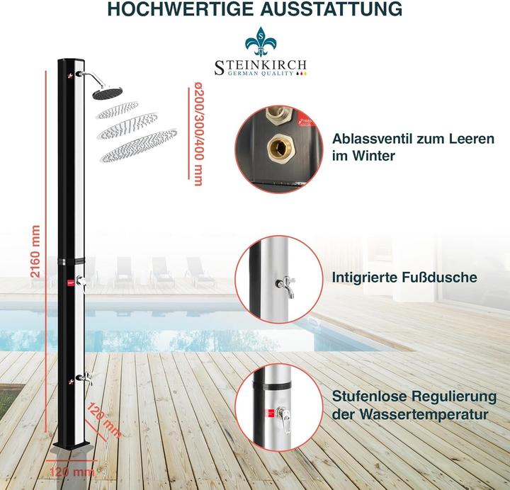Produktbild Steinkirch Solar Gartendusche