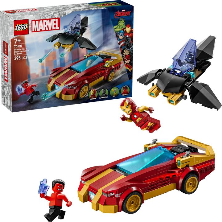 Produktbild LEGO Iron Man Auto und Black Panther vs. Red Hulk (76310, LEGO Marvel)