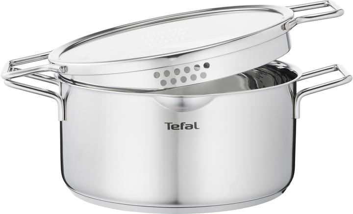 Actual product image Tefal Nordica Kochtopf mit Deckel 24 cm (24 cm, Pot, Stainless steel)
