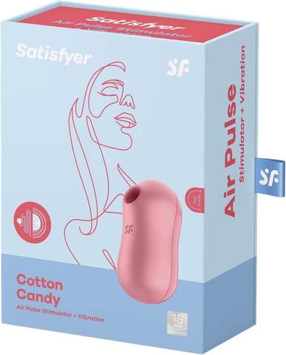 Actual product image Satisfyer Cotton Candy Double Aire Pulse Vibrator - Light Red