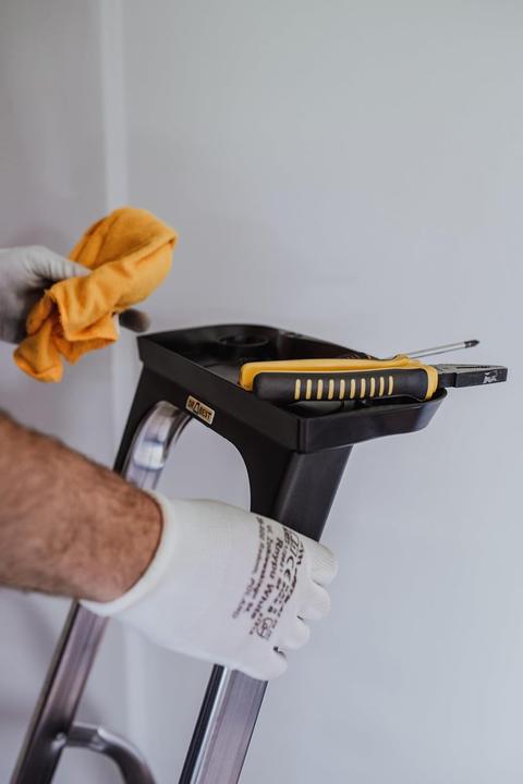 Actual product image Drabest PRO Serie - Trittleiter mit Ablage, klappbar (Multi-purpose ladder)