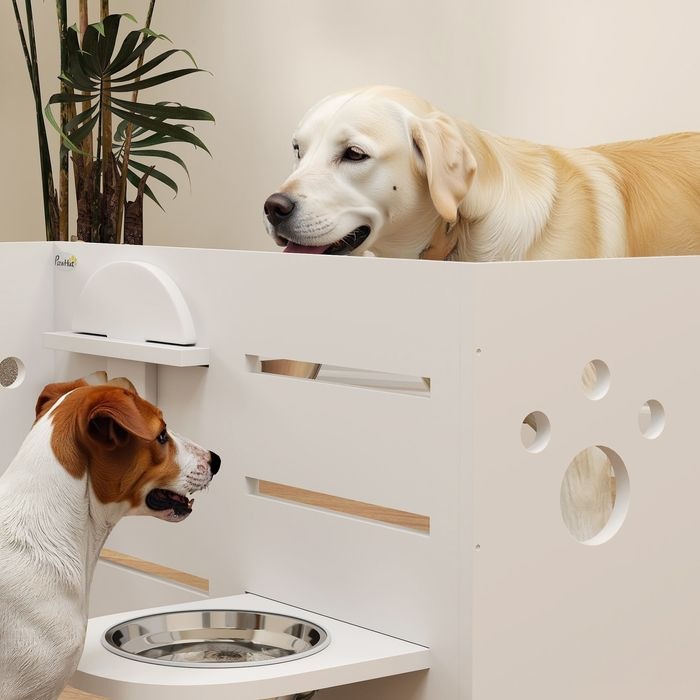 Produktbild Swisshandel24 Hundenapf erhöht, Höhenverstellbar Futternapf für Hunde mit Separatem Design (1 l)