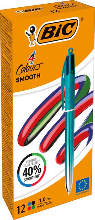 Image du produit Bic Stylo bille quatre couleurs 4 Colours Gradient X1 (Argent, Vert, 12 x)