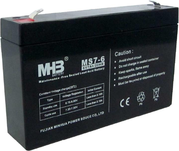 Powerwalker Batteria MHB MS7-6 - Batteria di ricambio al piombo da 6V 7Ah per UPS