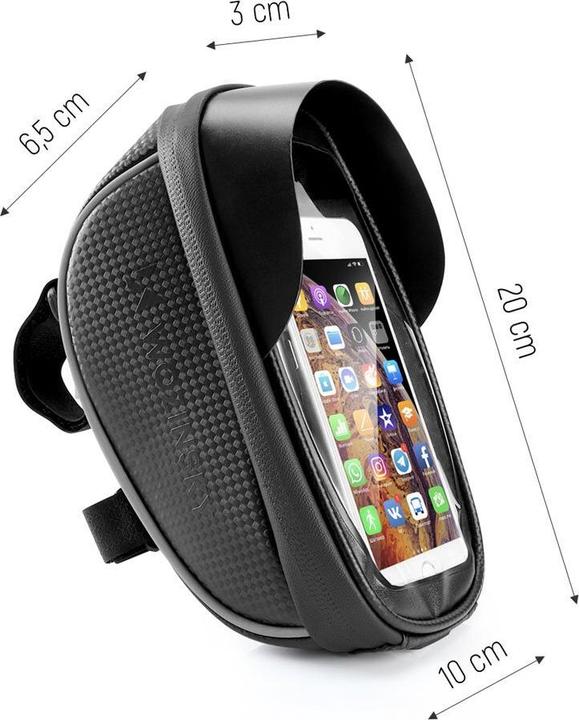 Produktbild Wozinsky Fahrradlenkertasche mit Handytasche 1l schwarz (WBB16BK) (1 l, Lenkertasche)