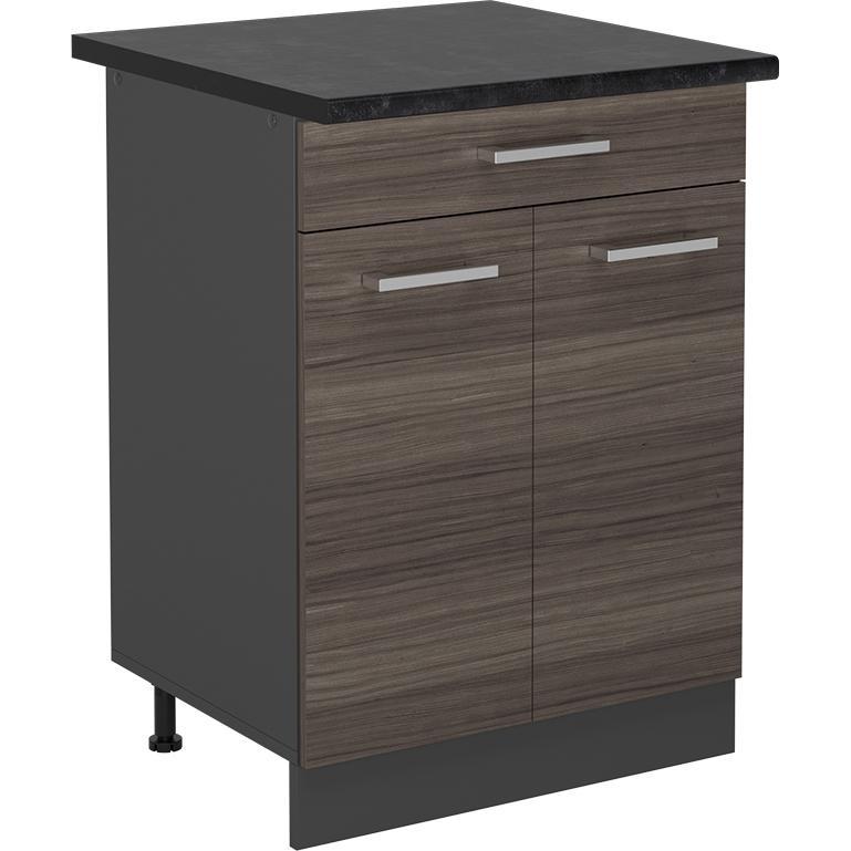Vicco, Regal, Küchenunterschrank R-Line, Edelgrau/Anthrazit, 60 cm, AP Anthrazit