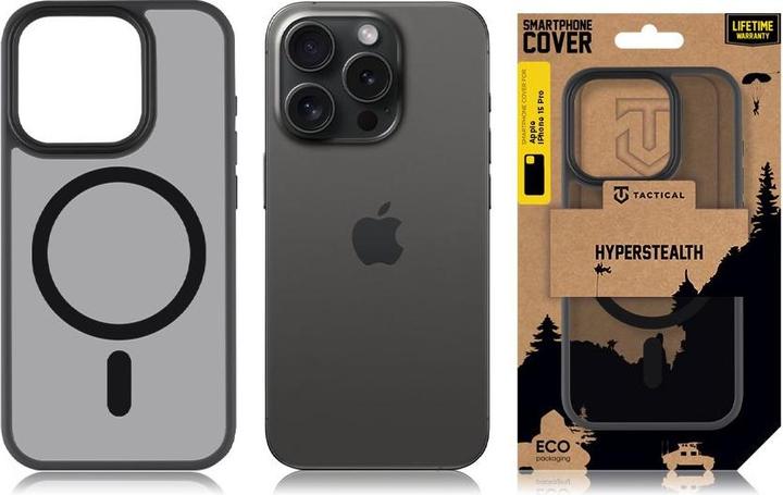 Actual product image Tactical MagForce Hyperstealth Cover for iPhone 15 Pro Asphalt (Apple iPhone 15 Pro)