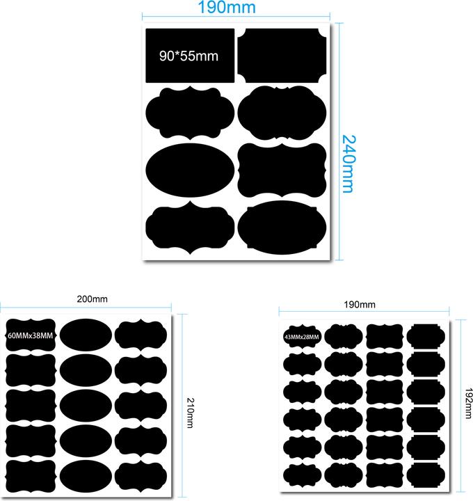 Image du produit I Am Creative Étiquettes Craie Tableau Look Ardoise Autocollants
