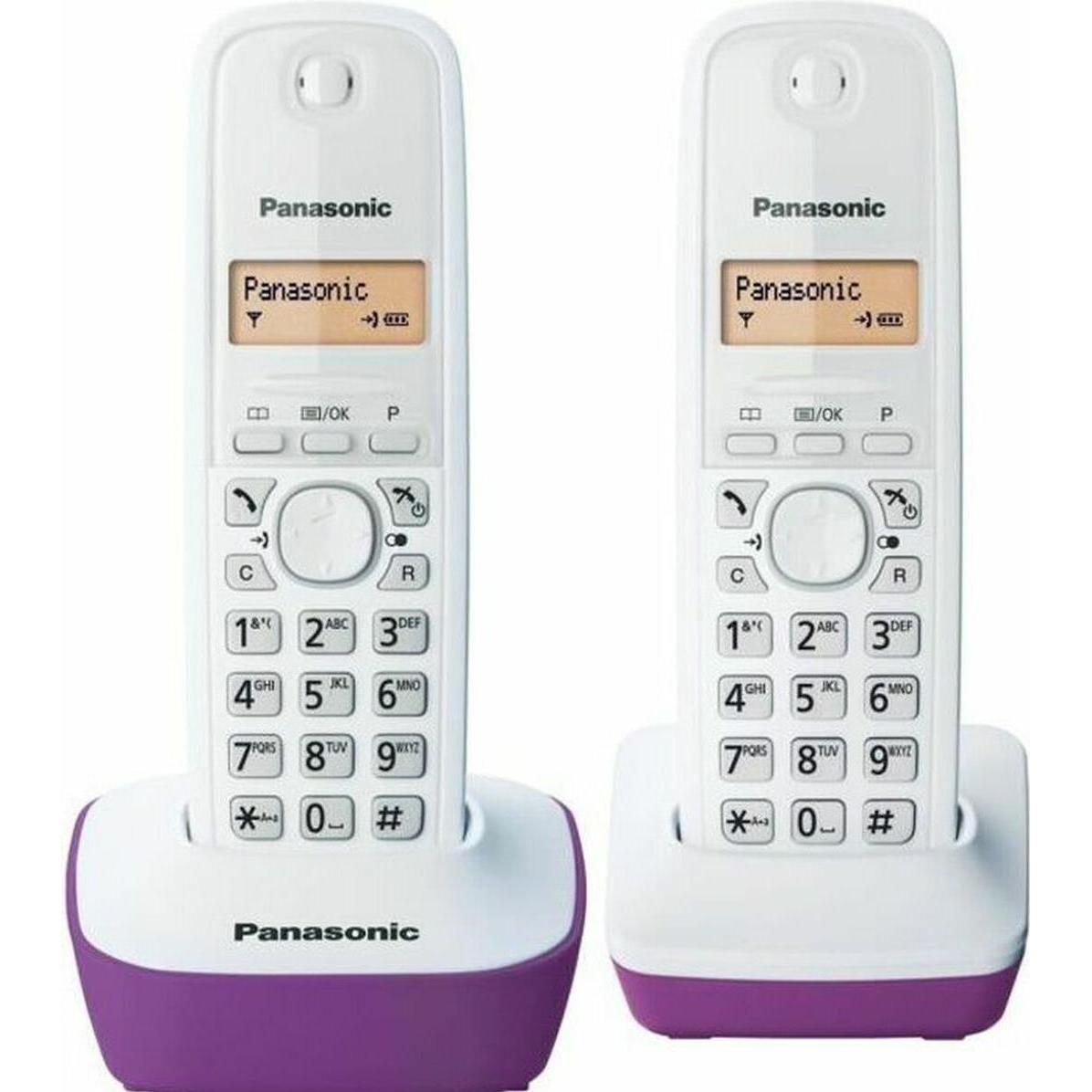 Panasonic TELEPHONE DECT DUO Pourpre, Telefon, Weiss, Violett