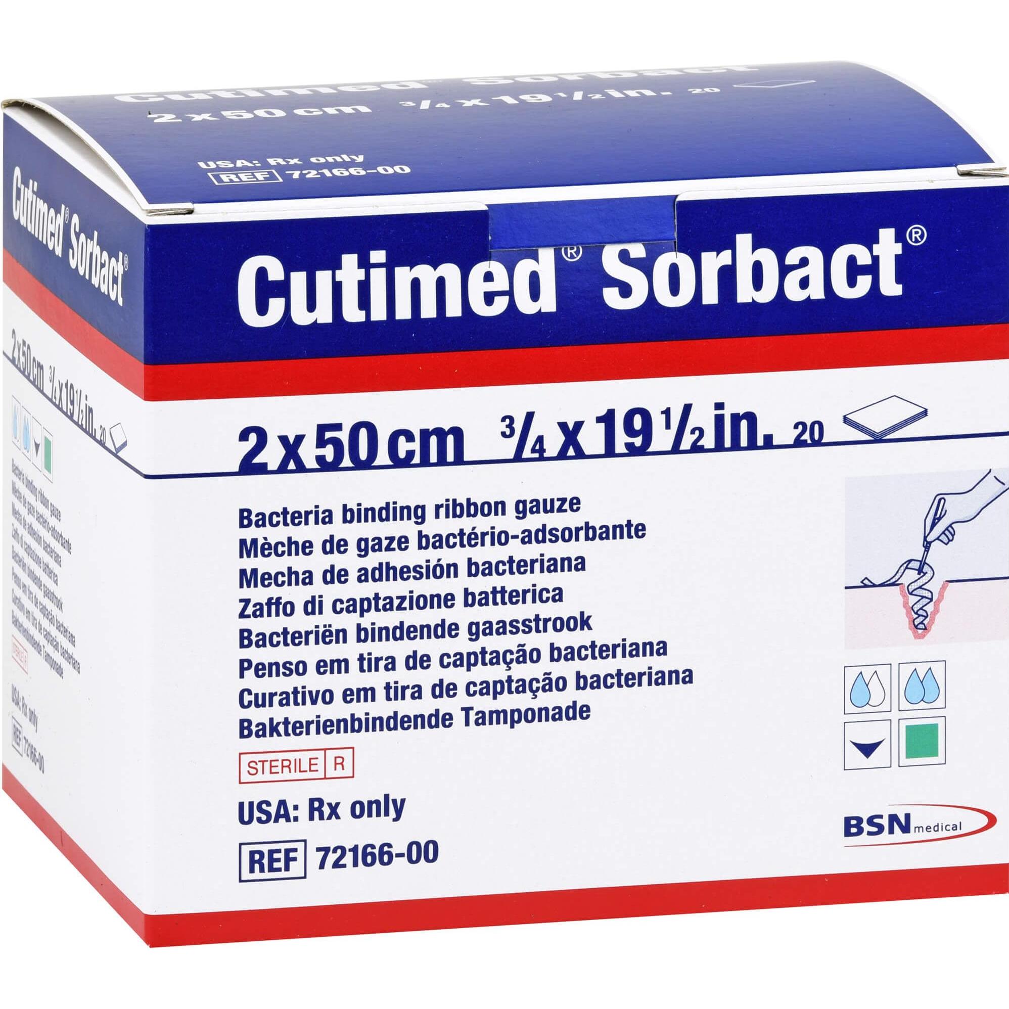 Thumbnail - BSN, Verbandsmaterial, CUTIMED Sorbact Tamponaden 2x50 cm, 20 St TPO