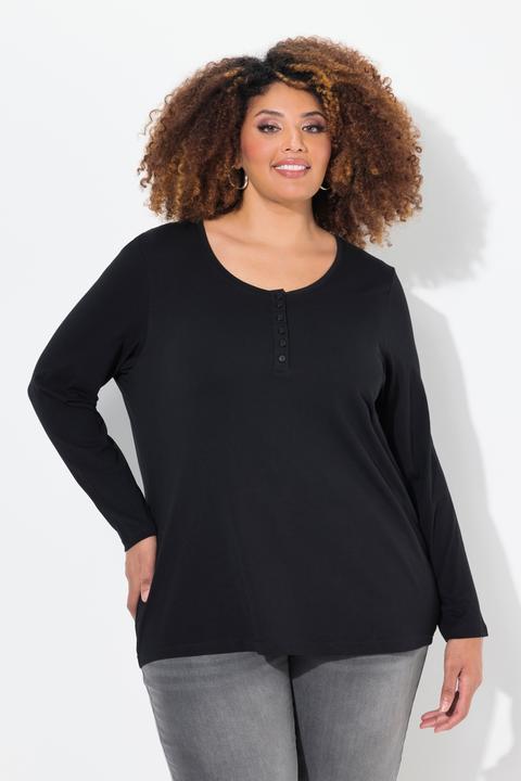 Produktbild Ulla Popken Basic Shirt, Knopfleiste, regular, Langarm (50, 52)