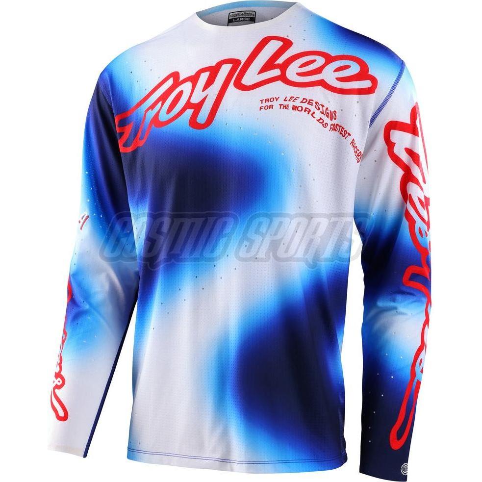 Troy Lee Designs, Herren, Velotrikot, Sprint Ultra (XL), Blau, Rot, Weiss, XL