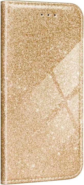 Produktbild König Design Huawei P30 Lite Handyhülle Schutztasche Blumen Etuis Wallet Glitzer Tasche Gold (Huawei P30 Lite)